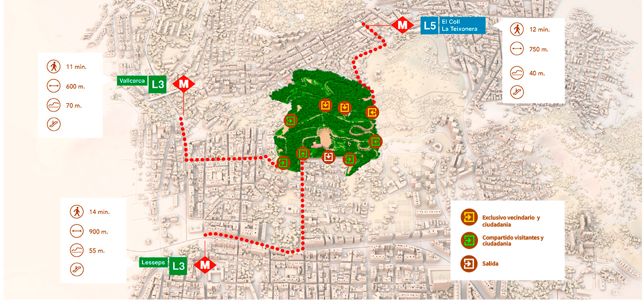 Mapa de acceso Park Güell